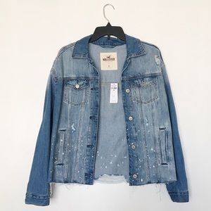 Hollister Ripped denim boyfriend jacket
